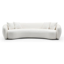 Luxury 102'' Modern Curved Sofa - Minimalist Boucle Design, 3-Seater in Chic White for a Stylish Living Room