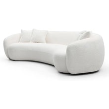 Luxury 102'' Modern Curved Sofa - Minimalist Boucle Design, 3-Seater in Chic White for a Stylish Living Room