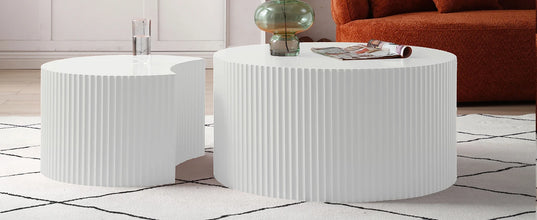 Modern Round Style Coffee Table – Sleek Fiberglass Design for Living Rooms