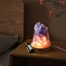 C2 Natural Himalayan Salt Table Lamp Night Light Natural Raw Stones Crystal Essential Oil Diffuser light Gift Decor Novelty lamp